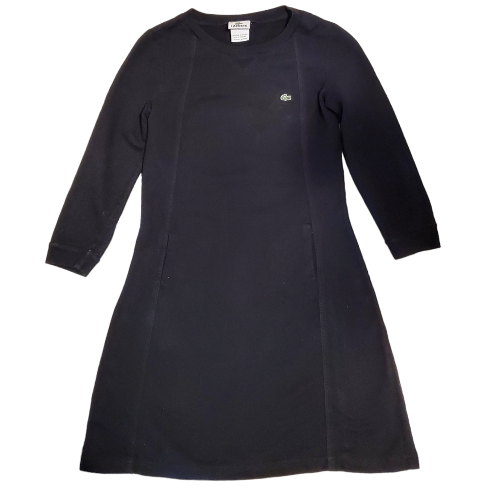 Lacoste Women's Elbow Length Black Dress Size 36 Small